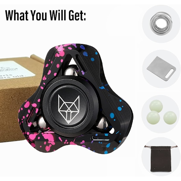 Metallisk Fidget Spinner för Vuxna, Rostfritt Stål Fidget Leksaker, Liten Mini Fidget Block, Tysta Lager EDC för Män Ångest Cool