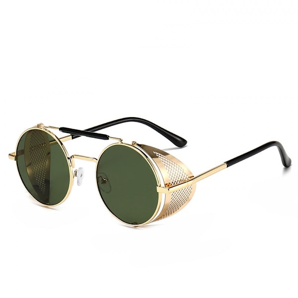 Steam Punk Solbriller til Mænd og Kvinder Side Shield Runde Steampunk Vintage Briller Shades