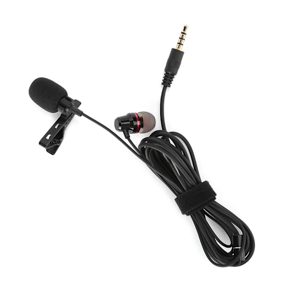 2 i 1 Trådbunden Minikrofon med Hörlurar för att Spela in Korta Videor 3,5 mm Pick Up Mikrofon (MikrofonHörlurar )