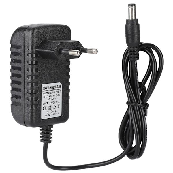 25,2V/1A Hurtigoplader Li Ion Opladeradapter 100-240V Indgang Multi Level Beskyttelse