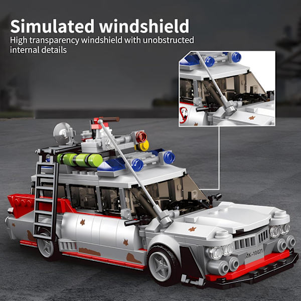 ecto 1 spökbilsbyggblockset för vuxna 636 delar, leksaksset för barn pojkar jul halloween tacksägelse