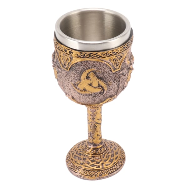 Nordic Viking Goblet Retro Resin ruostumattomasta teräksestä valmistettu olutkuppi Cocktails Viski Punaviini