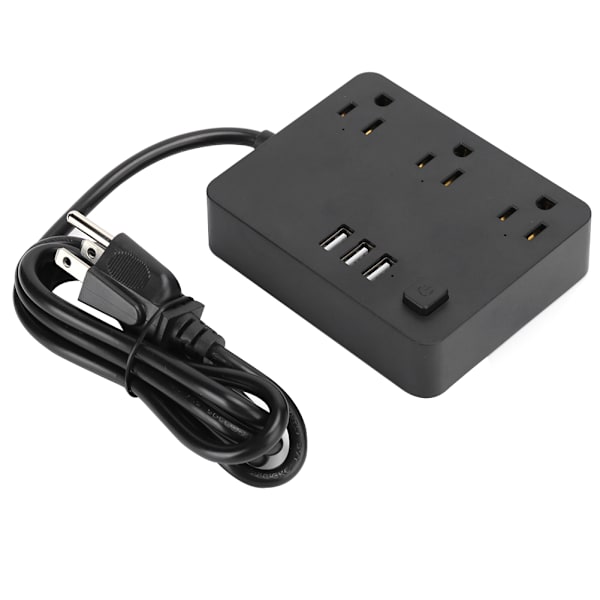 Skrivebords Smart Hurtigopladningsstrømstik med 3 Stik 3 USB-porte 100‑240V
