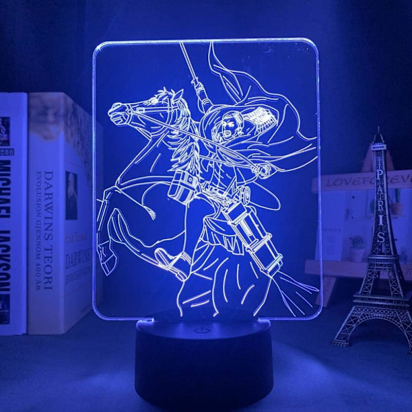 Attack on Titan 3D Anime Lampe Nat Levi Ackerman Illusion Nat Figur fra Attack On Titan Japansk Anime Led Sensor Lys