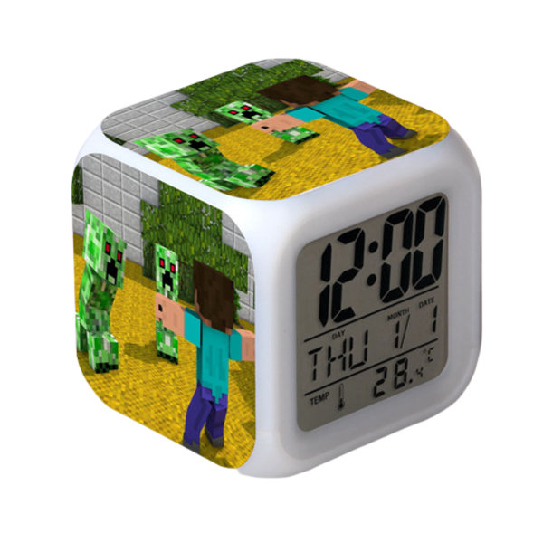 Wekity Anime  Alarm Clock One Piece LED Square Clock Digital Alarm Clock with Time, Temperature, Alarm, Date
