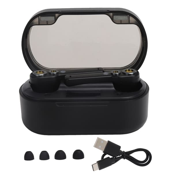 D18 Bluetooth-headset Digitalt display Smart Touch TWS-øretelefoner til musikSort