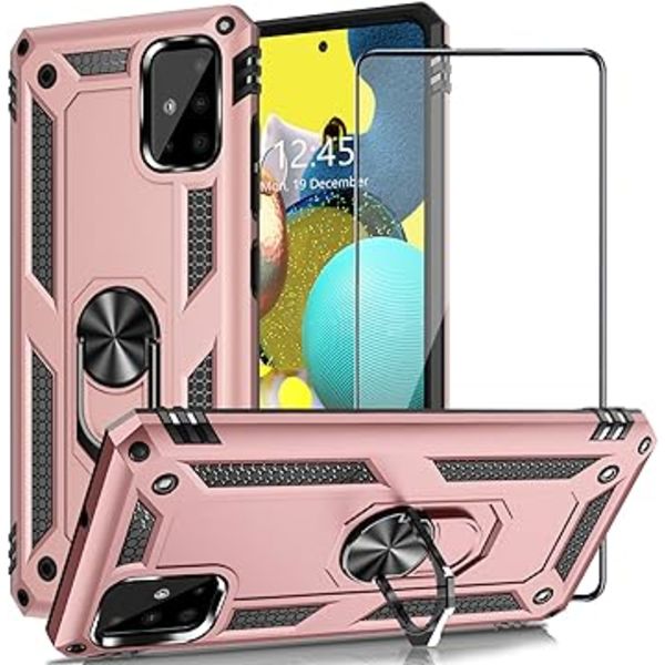 Samsung Galaxy A51 mobiltelefon etui, militær kvalitet stødsikkert cover pass, 15 fod drop test beskyttende cover, med magnetisk støtte og køretøj s