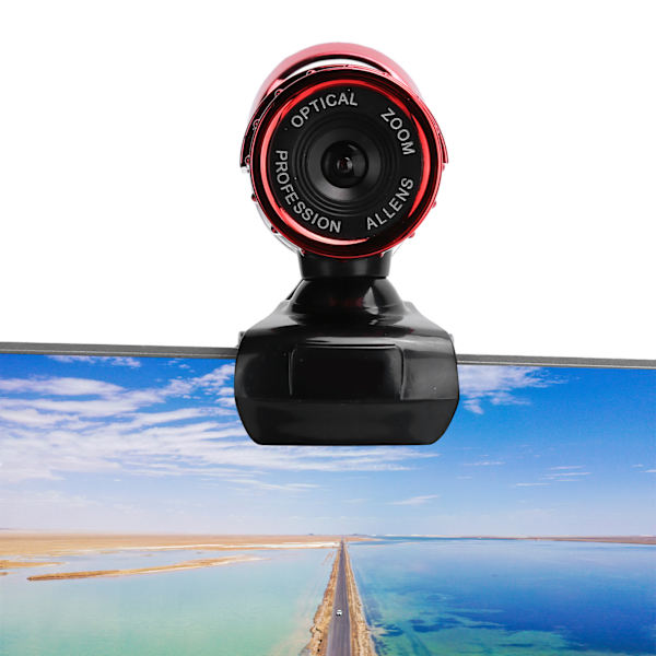 HXSJ S9 Web Digitalkamera Rotbar Webcam 1080P Manuell Fokus Inbyggd Mikrofon för Windows Android TV(Röd )