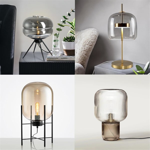 Glasbordlampe Amerikansk stil LED-sengelampe væglampe kunstdekoration modelværelse sengelampe i glas