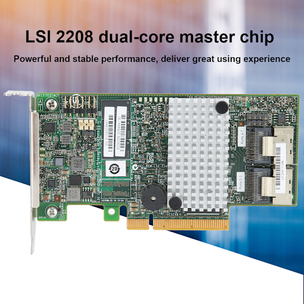 LSI 9267-8i 2208 6Gb/s 512MB PCI-E 2.0 8-port SATA SAS RAID0/1/10 Controller-kort med låg baffel