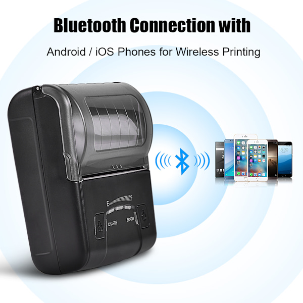 Mini USB Bluetooth Termisk Kvitteringsprinter POS Udskrivning til iOS Android Windows Linux