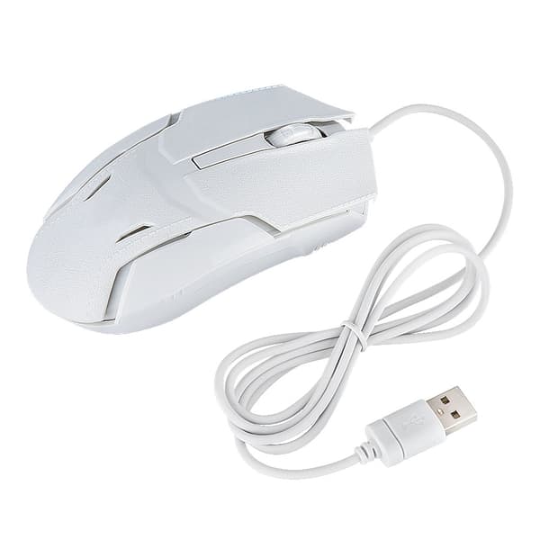 USB2.0 kablet spillmus 1600DPI spillmus for Windows Linux Mac OS hvit