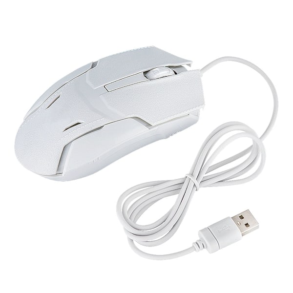 USB2.0 Trådbunden Gaming Mus 1600DPI Spelmöss För Windows Linux Mac OS Vit