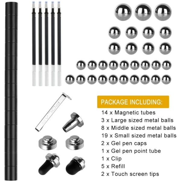 Dekompresjon magnetisk penn, magneter DIY-leker, fidget-leker, magnetiske skulpturbyggeklosser, skrivebordsskulpturleker, intelligenslæring og stress