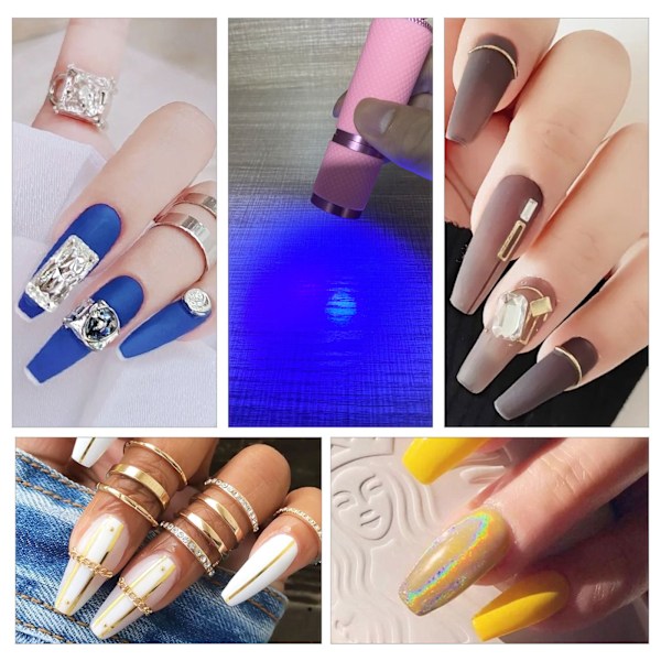 AVEKI 9 LED Liten Glow Nagellampa, Mini UV Nagel Torktumlare för Gel Naglar Polish, Bärbar Ficklampa för Nagelkonst Rosa