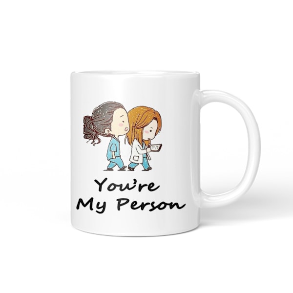 Morsom kaffekopp - Du er min person - Vennskapskrus - Bursdagskrus for venninne, venninner, søster - Søt kaffekopp, BFF, søstre - 11 oz