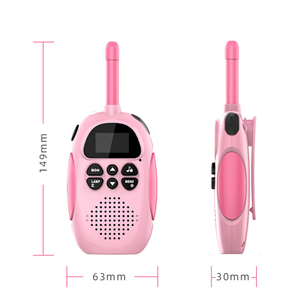 Walkie Talkies för barn Uppladdningsbara 1500Mah Lång räckvidd Walkie Talkie för pojkar flickor, med 22 kanaler 2-vägs radio och LCD-skärm, leksaker present, 2 st