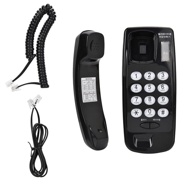 KD-168 Vægmonteret telefonforlænger Sort RJ45 (6P2C) Interface