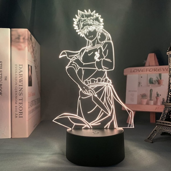 Anime LED Lys Food Wars Shokugeki No Soma til Soveværelses Dekoration Natlys Manga Børnefødselsdagsgave Værelse Anime 3D Lampe