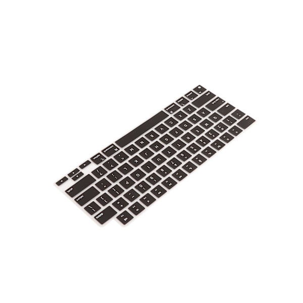 Tangentbordsöverdrag för MacBook Font Matching Vattentät Dammtät Silikon Tangentbordsskydd Svart US Version 21 Pro14/16 (A2442/A2485)
