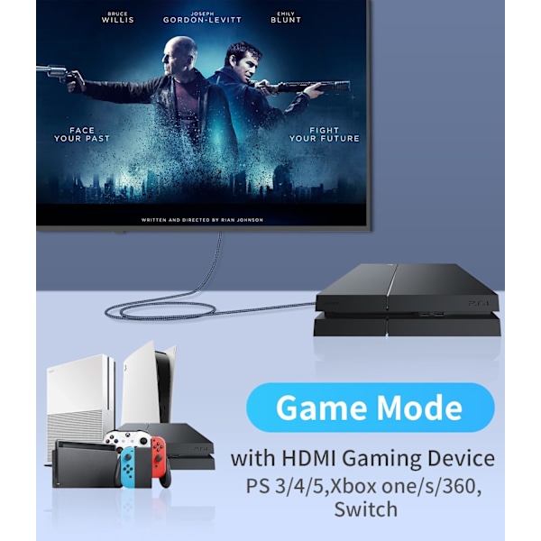 HDMI til Displayport Adapter 4K@60Hz, 2K@120Hz, 1080P@165Hz, HDMI (Kilde) Han til DisplayPort (Skærm) Hun Kabel med USB-strøm 20cm/0.65ft