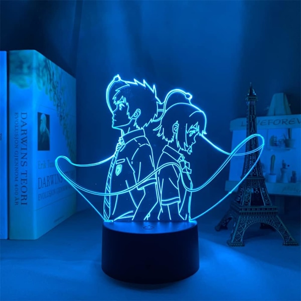 3D Optisk Illusionlampa Anime Manga Your Name Tachibana Taki och Miyamizu Mitsuha Figur LED Nattlampa för Rum Dekoration Bordlampa Födelsedagspresent