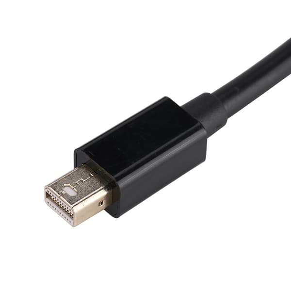 3 i 1 4K×2K bærbar Mini Display Port / Thunderbolt til HDMI VGA DVI Adapter Konverter Sort