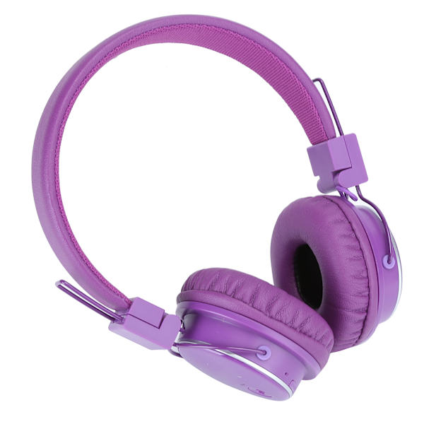 Bluetooth-headset, trådlösa musikhörlurar med huvudmonterad vikbar insatskortstereopurple