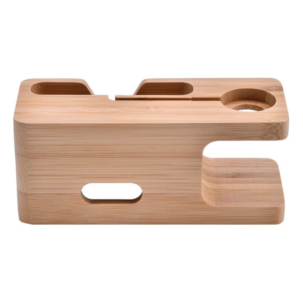 Bambus opladningsstation Dock Stand Holder til IOS