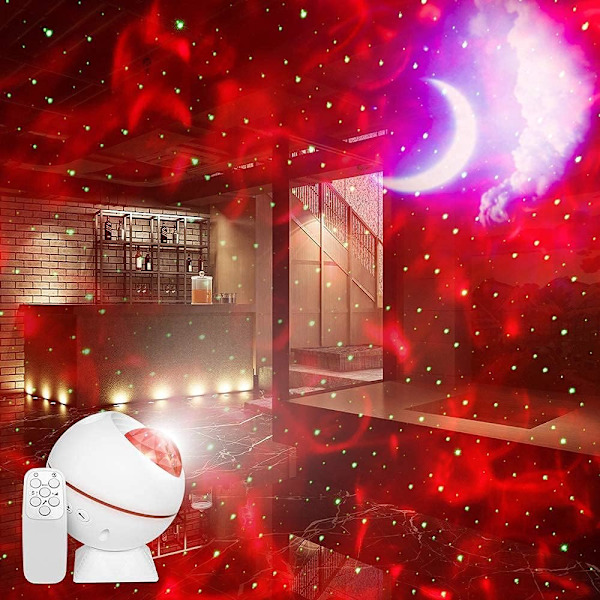 Galakselys Projektor, 3-i-1 Planetarium Projektorlampe USB Stjernehimmel Nattlys Projektorlampe med Fjernkontroll Stjerne og Måne Stjernelys Projektor