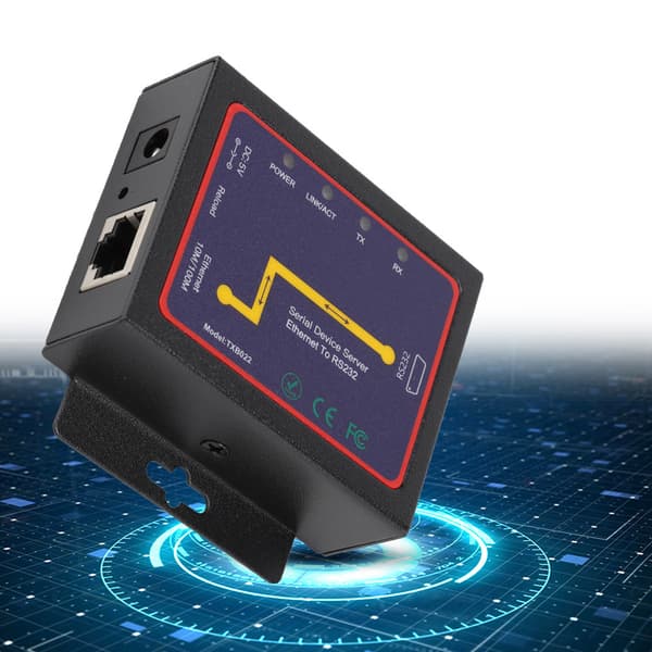 RJ45 til RS232 Single Serial Server PluG i RS‑232 til TCP/IP Konverter 100‑240V
