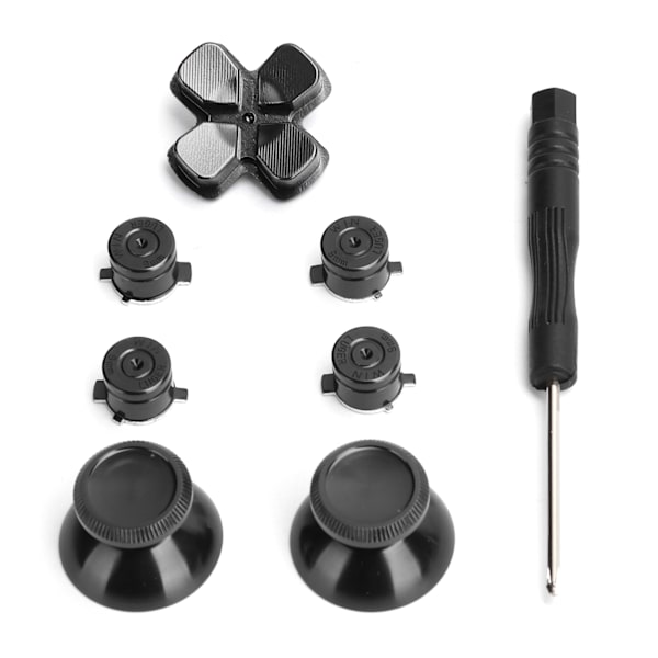 Game Controller Aluminium Alloy Knapper Tommelfinger Stick Sæt Udskiftningsdele til PS4Sort