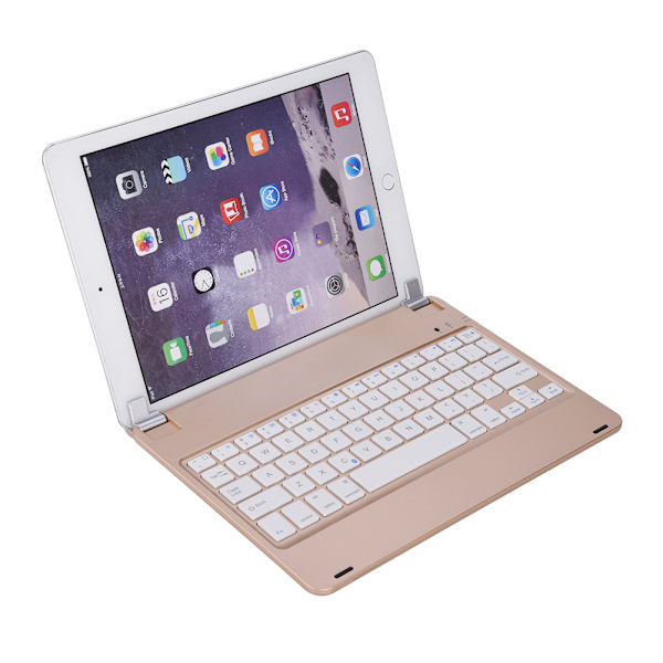 Käännettävä langaton Bluetooth-näppäimistö ABS-näppäimillä ja suojakotelo iPad Air 1:lle, kulta
