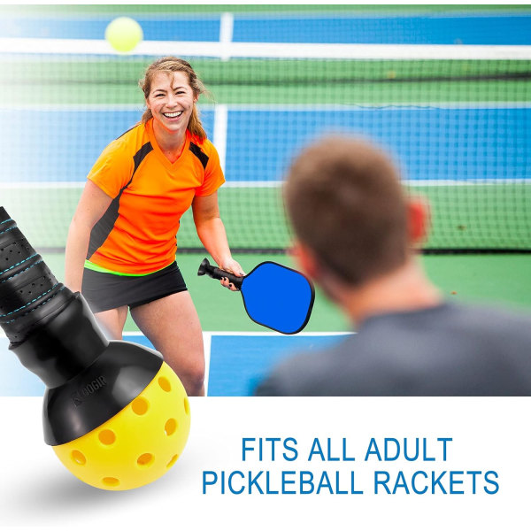 Pickleball-boldopsamler: Nemt pickleball-boldtilbehør til at samle pickleball-bolde uden at bukke sig, fastgøres til bunden af pickleball-padlen, passer til alle pickleball-padler, sort