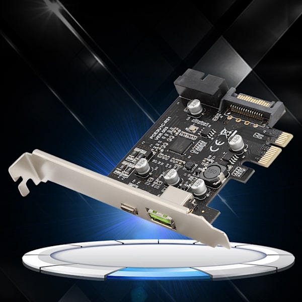 PCI-E til USB Hurtiglading + 19PIN Front USB Riser Card Adapter Card