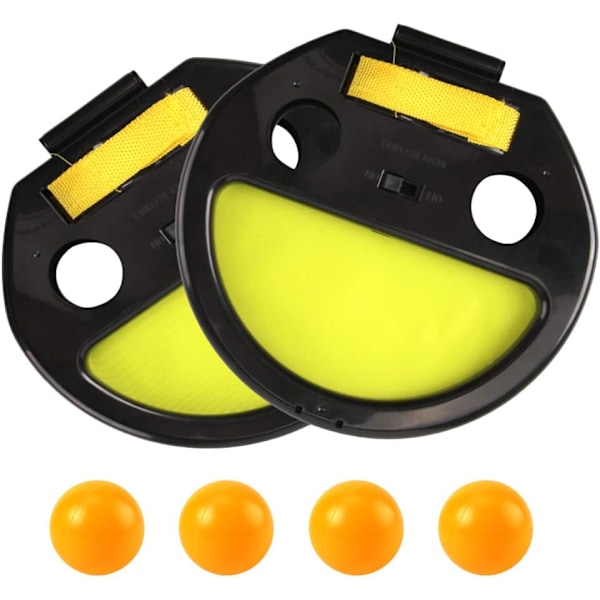 Bold og Fang Spil Børns Håndfang Bold Racket Legetøj til Børn Racket Kast Bold Bordtennis Håndklip (2 stk. Racket 4 stk. Bolde)