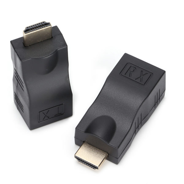 Signal Adapter Svart RJ45 till HighDefinition Multimedia Interface Överföringsförlängare