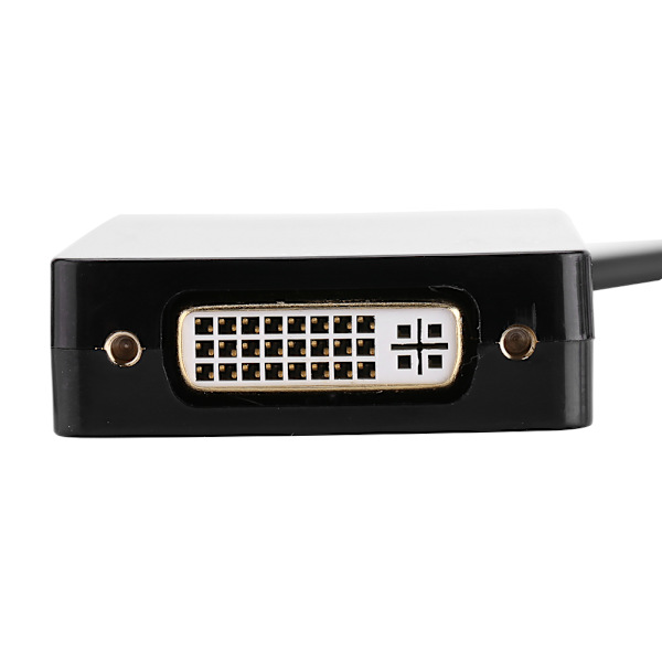 3 i 1 4K×2K Bärbar Mini Display Port / Thunderbolt till HDMI VGA DVI Adapter Konverter Svart