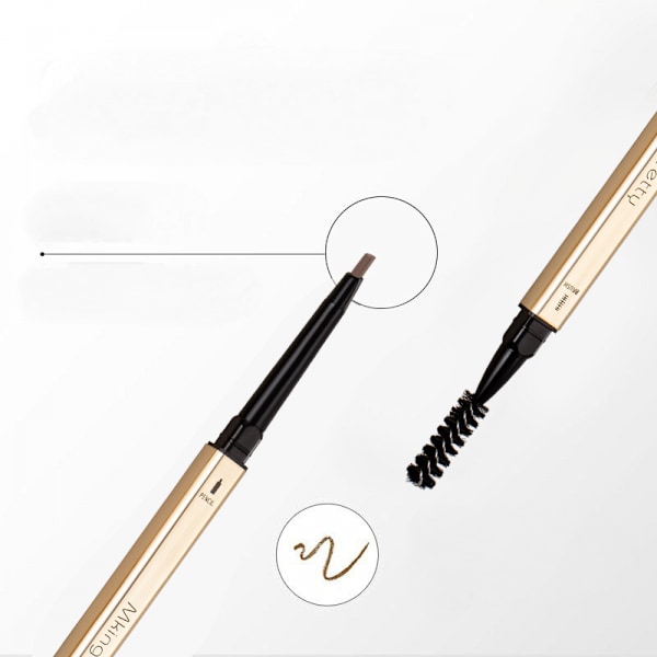 Precision Brow Pencil Ultra Fine Langtidsholdbar Dobbelt-anvendelse Øjenbrynsblyant, Grå