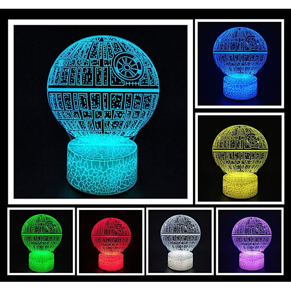 3D Optisk Illusion Nattlampa, Visuell Kreativ LED Skrivbordslampa med Touchkontroll och Fjärrkontroll, 16 Färger Dimbar, USB-driven, Presenter