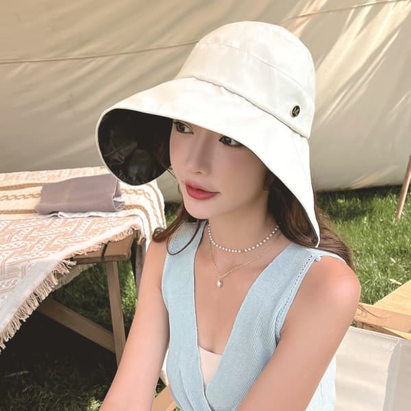 Hør Bonnet Hat Solhat i Linned, Sammenfoldelig Sommer Visir, Beige