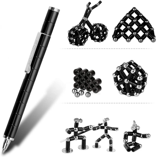 Afspændingsmagnetisk pen, magneter DIY-legetøj, fidgetlegetøj, magnetiske skulpturbyggeklodser, skrivebordslegetøj, intelligenslæring og stress