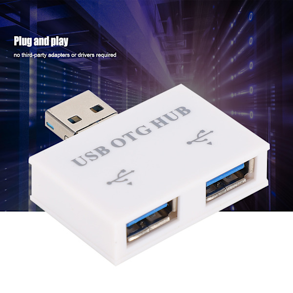 USB2.0 Oplader Data HUB Expander Til Android Telefon Konverter USB Hub Adapter(Hvid)