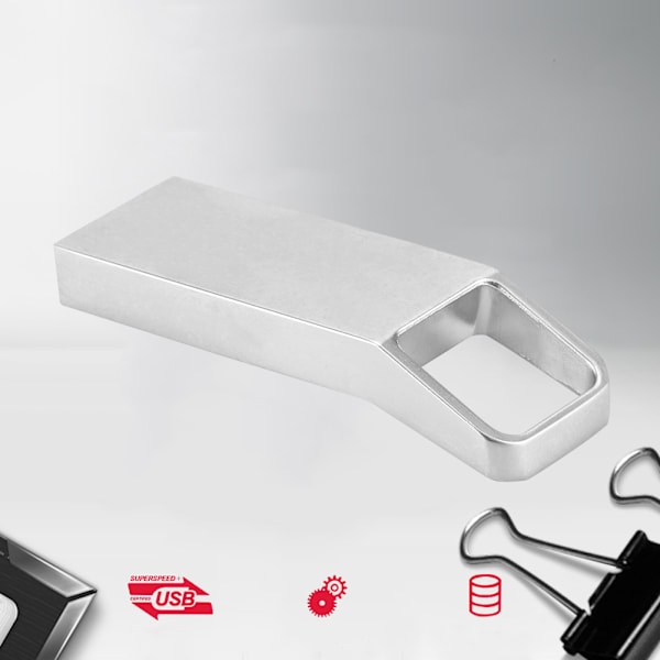 16G Flash Drive Lagring Mini Minnespinne Metall USB 2.0 U-skiva för TV-skrivbord Bärbar dator Router