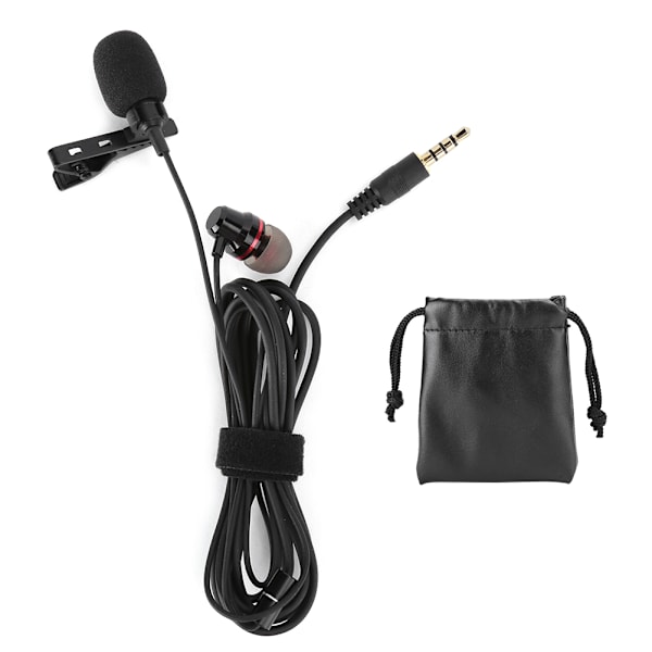 2 i 1 kablet mini-mikrofon med øretelefon til optagelse af korte videoer 3,5 mm pick-up mikrofon (mikrofon-øretelefon)