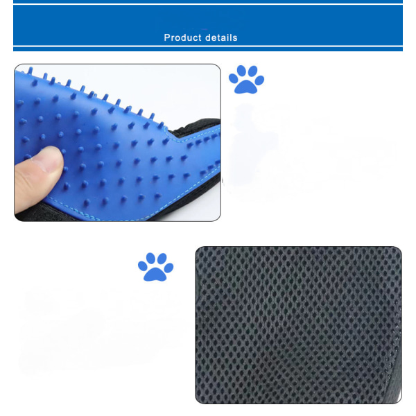 Hundepleiehansker 1 par børstehansker for hårfjerning av kjæledyr for kattehårfjerning for kjæledyrmassasje Langt eller kort pelsbad (kongeblå)