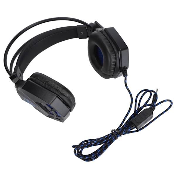 Gaming Headset 3.5mm Jack Justerbar Volum Støyreduksjon Kablet Hodetelefon med Mikrofon for PS4 PC