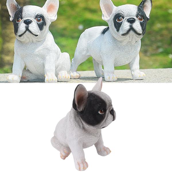 Trädgård Bulldog prydnader harts färgfast härlig utomhus Bulldog harts staty för heminredning sittande liten Bulldog