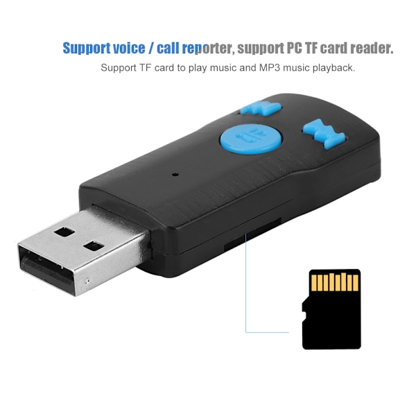 Mini USB Bluetooth-mottaker Audio A2DP Musikk Trådløs Adapter
