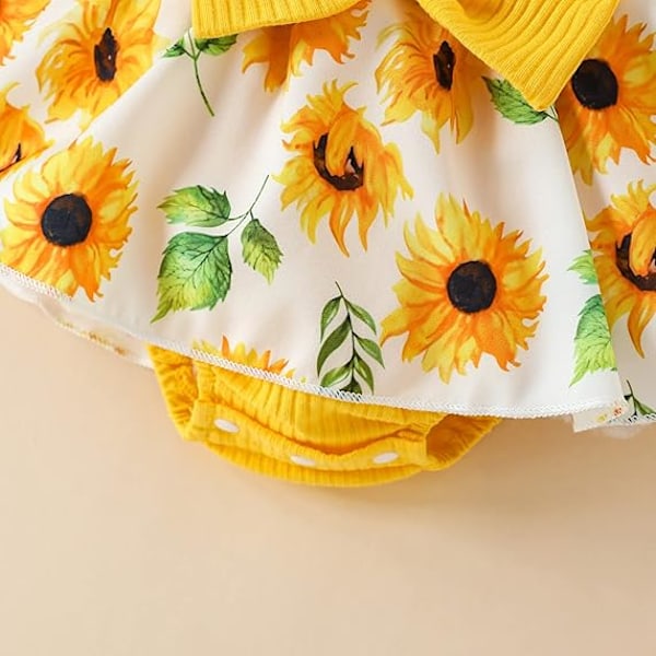 Sommertøj til spædbørn, ærmeløs blonde blomster romper kjole, nyfødt sæt 90cm